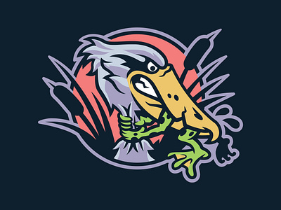 Never Give Up animal bird branding digitalart frog illustration logo motivation motivational nevergiveup shoebill