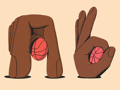 Ab all the pretty colors alphabet basketball hand illustration lettering nathan walker sports texture