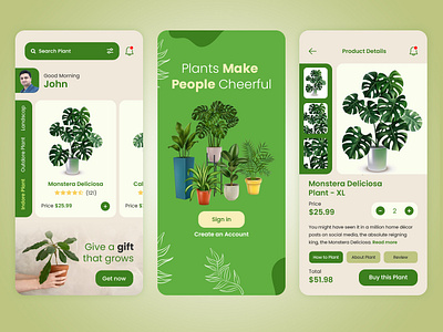 Home Plant Shop App UI app design home plant shop app mobile app mobile app design online shop app ui plant shop app ui plant shop mobile app plant shop ui design ui ui design