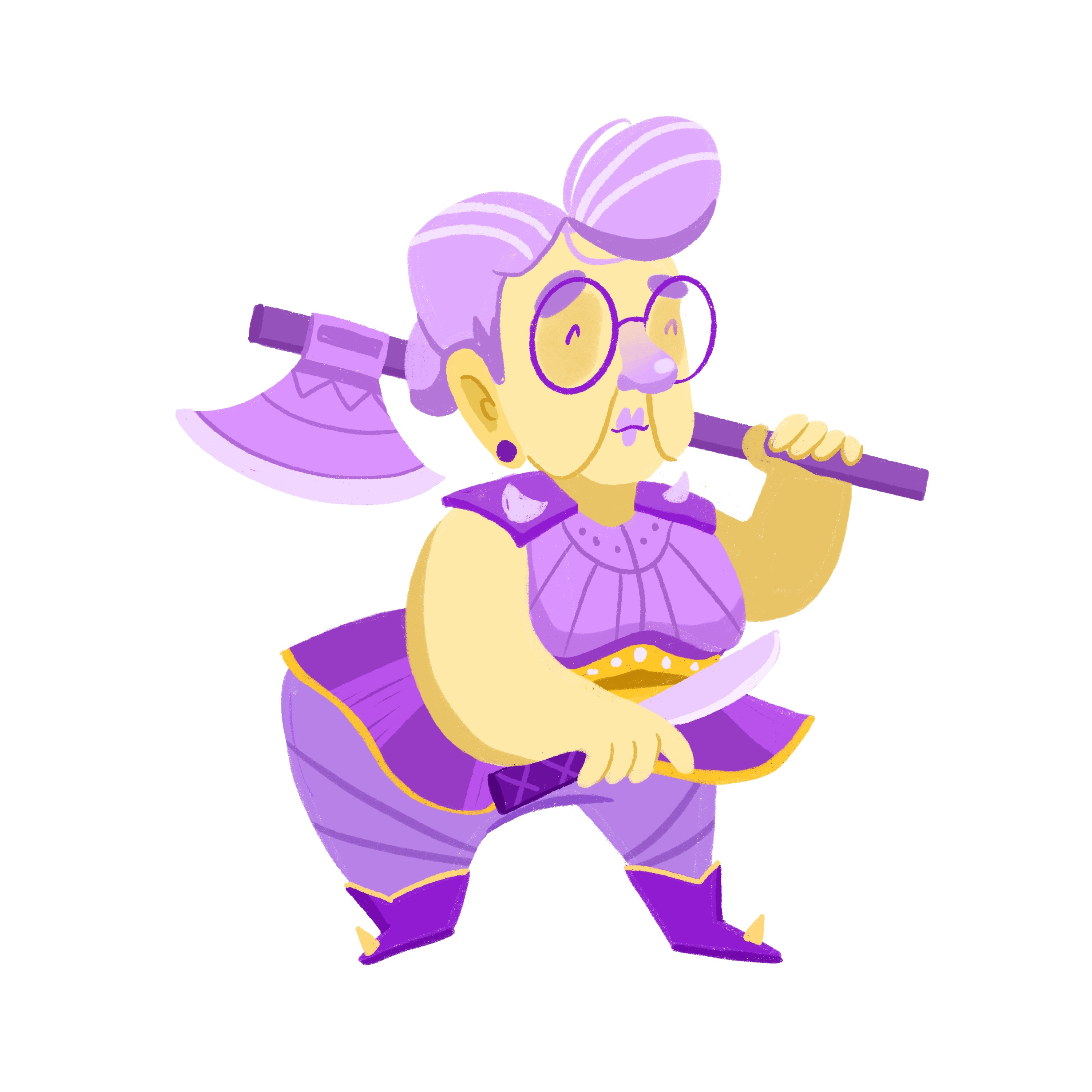 Character Granny warrior bookillustration branding character character design character development design game design grandmother granny illustration raster warrior