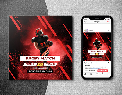 Rugby Match Ads | Banner Ads | Social Media - Promotional ads banner match party promotional rugby