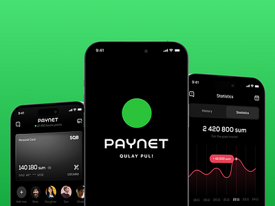 Paynet, Mobile Banking — Showcase banking cards categories chart custom icons dark mode data visualization fintech interface mobile payment payments product showcase top design agency top design company ui ux uxui