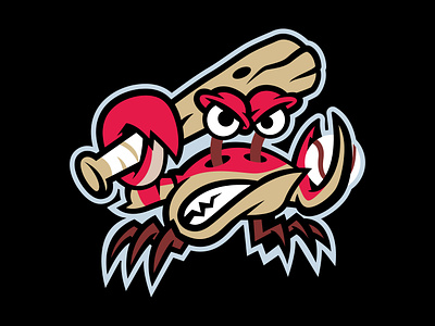 Sandcrabs baseball branding crab design digital digitalart illustration logo sportsbranding sportsdesign sportslogo vector