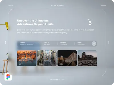Spatial UI Design - Travel Agency app apple ar artificial design graphic design ia ia tech inteligence minimal product design spatial spatial design trend ui ui design ux ux design