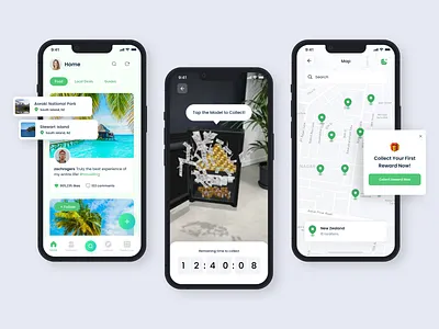 Snapacker Travel App app augmented reality gamification geo mapping green app ios app mapping app mobile reward app tour app travel app ui ux