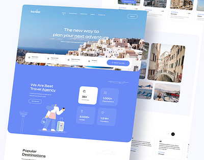 Travel Website Design homepage illustration logo minimal design minimal website tour travel travel ui travel web trending website web ui ux website design