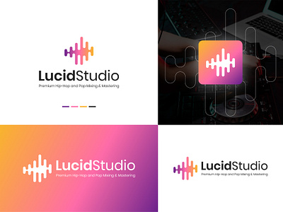 Music Studio Logo 3d animation branding design graphic design illustration logo logo design mastering logo minimal mixing logo motion graphics music brand music brand logo music logo music studio logo studio logo ui ux vector