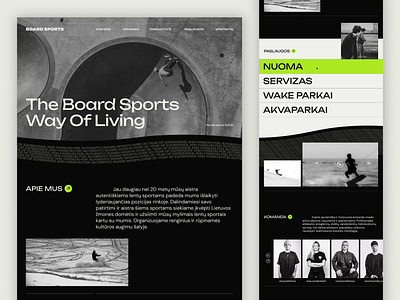 Board Sports website redesign bold concept dark ui design landing page layout modern sports typography ui ux web design website