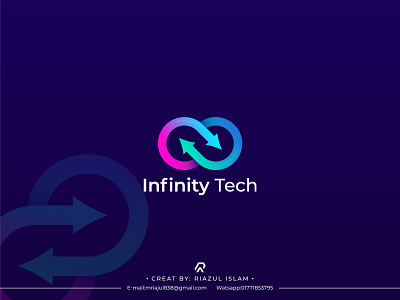 Infinity Tech- Logo Design (Unused ) best logo brand indentity branding design graphic design infinity tech logo logo design logo type logofulio new logo tech logo vectplus