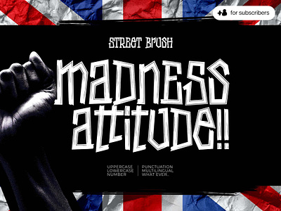 Madness Attitude — Street Brush Font brush download font grunge lettering marker old pixelbuddha retro streets strokes typography vinage