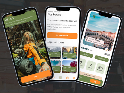 Application for tourism "MILES" app appdesign design illustration ios mobile travel ui ux vector web webdesign