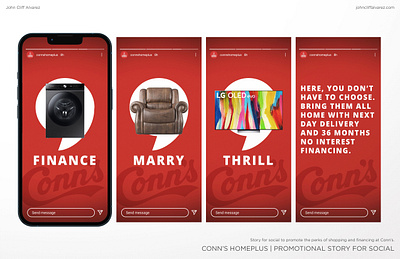 Conn's HomePlus | Promotional Story for Social branding conns connshomeplus design digital flat graphic design icon illustration instagram interactive logo marketing sales social story storyreel typography ui vector