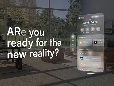 Crypto wallet app for Apple Vision Pro 3d app apple ar concept crypto defi ios mixed reality ui user experience ux virtual reality vision pro vr wallet