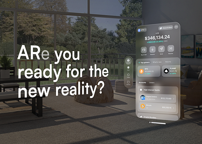 Crypto wallet app for Apple Vision Pro 3d app apple ar concept crypto defi ios mixed reality ui user experience ux virtual reality vision pro vr wallet
