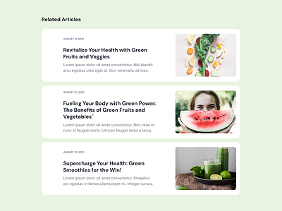 Related Articles section articles blog content green health list ui ui pattern
