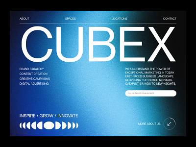 Cubex - Marketing Agency advertising agency big typography bold creative design gradient grid marketing ui ux web web design website