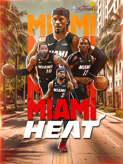 Miami Heat Finals Poster branding design graphic design illustration sports