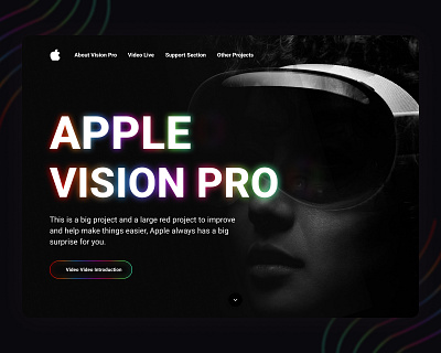Landing Vision Pro apple branding design figma landing pro site ui uiux vision vision pro web