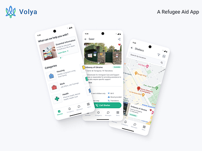 Application to help Ukrainian refugees - Volya android android app android app design app app design app ui design app ux design app uxui design design refugee ui ukraine ux uxui