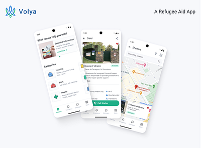 Application to help Ukrainian refugees - Volya android android app android app design app app design app ui design app ux design app uxui design design refugee ui ukraine ux uxui