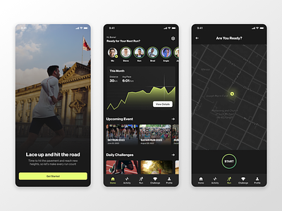 Running Mobile App Design Concept app design ui ux