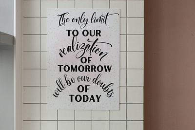 the only limit to our realization of tomorrow wall art quote. affirmation quote digital product illustration interior deco positive quote printable wall art
