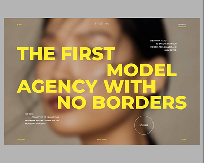"First MA" - model agency website design graphic design ui ux
