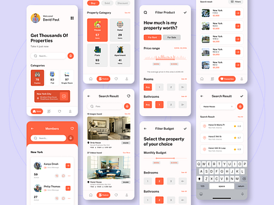 Real Estate App agent apartment app design broker building clean ui design estate flat home housing minimal mobile design mobile ui property app real estate real estate agency rent rent house ui