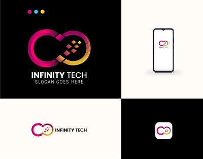 Infinity Tech - Logo Design (Unused ) abstract app icon app logo best logo brand identity branding creative logo design gradient logo graphic design infinity logo logo logo design logofolio vect plus
