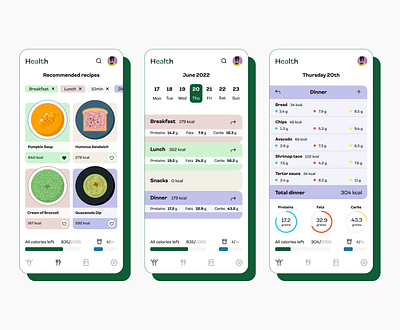 Health - Diet and Calories Track app design graphic design illustration mobile ui ux
