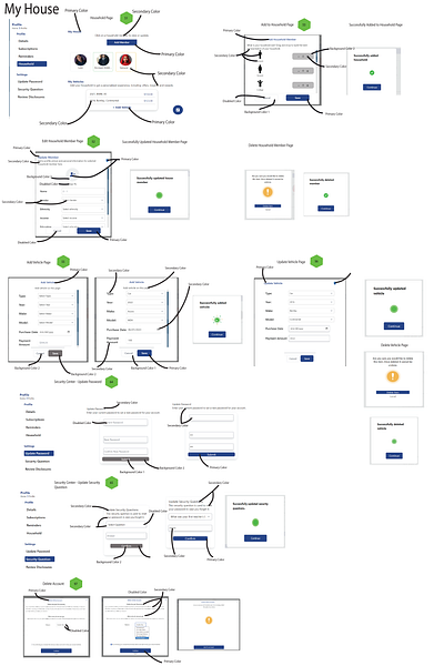 Milly - Banking App - Color Customization Wireframe banking app color customization illustration logo online banking ui vector wireframe