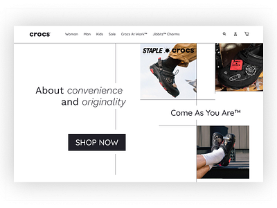 Crocs Redesign branding croca design main screen redesign shoes shop ui ux web designer