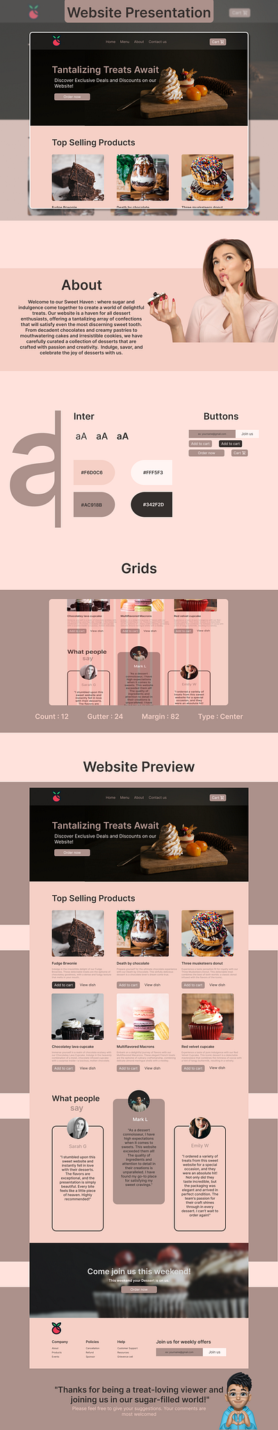 Website Presentation - Sweet Haven branding design figma graphic design logo ui ux vector web design