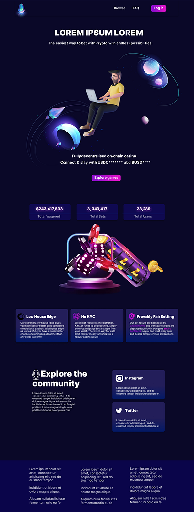 DeFi Gambling Website app branding design ui ux