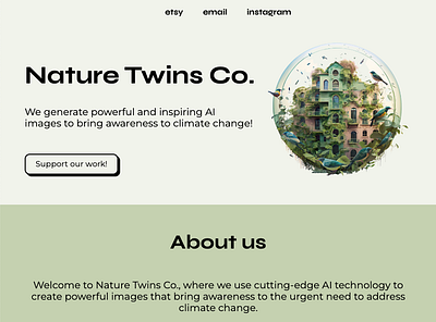 Nature Twins Co. Website css design html webdev