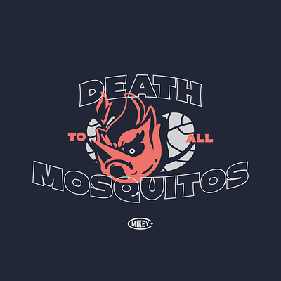 Death to all mosquitos! badge bug death design digital flat halftone illustration logo mosquito typography