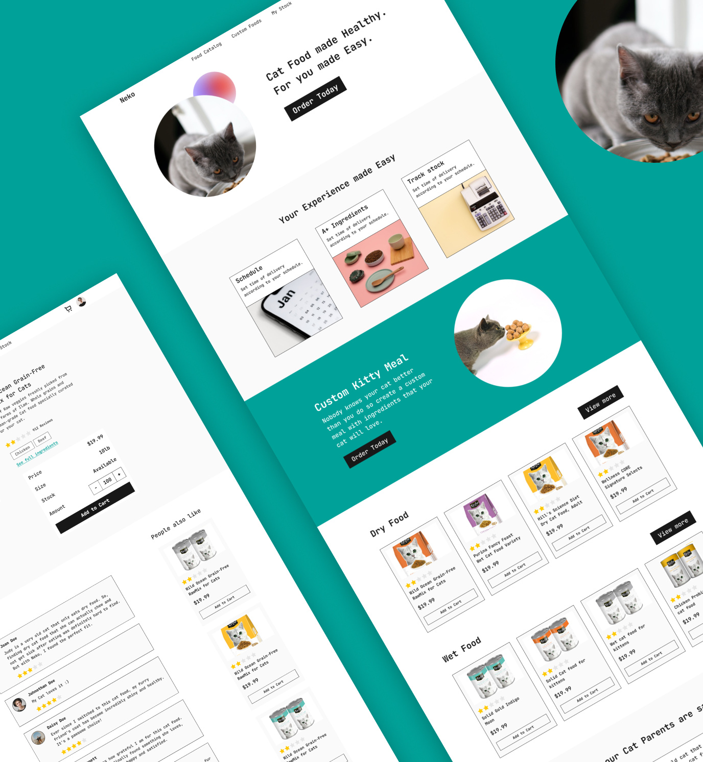 Neko Cat Food Delivery App case study cat food delivery app clean clean ui delivery app design designer desktop view illustraion illustration logo minimal mobile view ui ui design ui illustration ui ux case study uiux uiux design