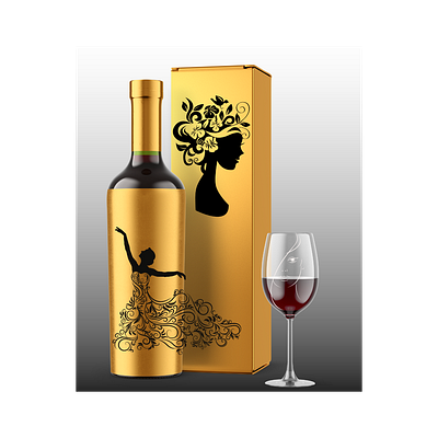 Wine Bottle, Box, Glass Label Design advertising animation branding logo motion graphics ui