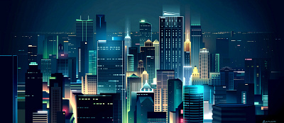 Hk buildings city citylife futur illustration illustrationart light neon retro skyline skyscraper trystram windows