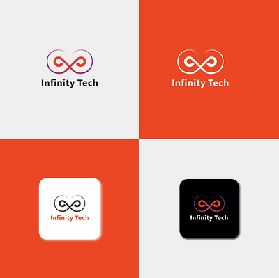 Infinity tech logo brand identity gradient graphic design logoconcept