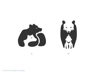 Bears | Logo Design animal bear bear logo bears black and white childhood cub forest fur logo logo design logo designer negative space soft wild life woods youth