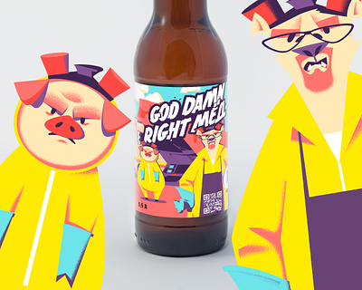 GOD DAMN RIGHT HONEY beer branding breaking bad design graphic design ill illustration label package piglet pooh shubin walter white