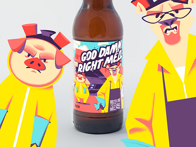 GOD DAMN RIGHT HONEY beer branding breaking bad design graphic design ill illustration label package piglet pooh shubin walter white