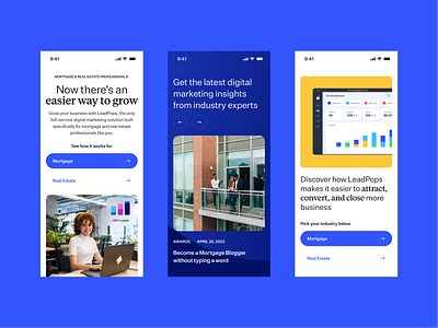 Leadpops Responsive homepage marketing mobile mortgage real estate responsive ui web website