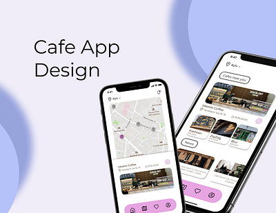 App UI/UX Design to find cafe near your house app branding design graphic design illustration logo ui uiux ux vector we web design