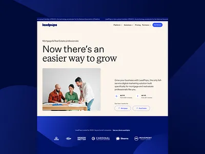 Leadpops Exploration exploration homepage landing marketing mortgage real estate ui web website