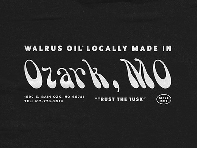 Walrus Oil - Ozark, MO branding design graphic design local minimal missouri ozark vector walrus oil