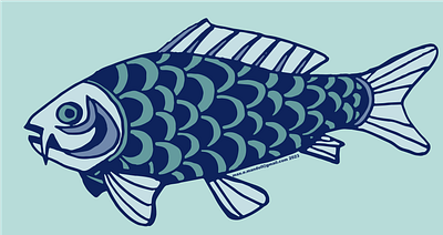 Something's Fishy... 2d adobe illustrator art blue branding fish illustration logo marine seafood
