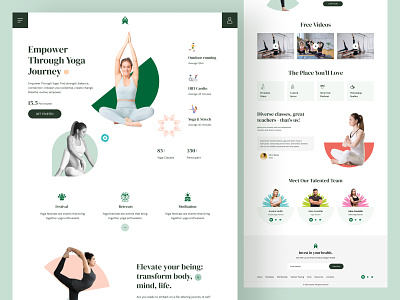 Fitness and Yoga Website Landing Page activities body coaching exercise healthcare landing page meditation mind minimal oyolloo personal trainer physical activity popular sports trendign ui ux website yoga