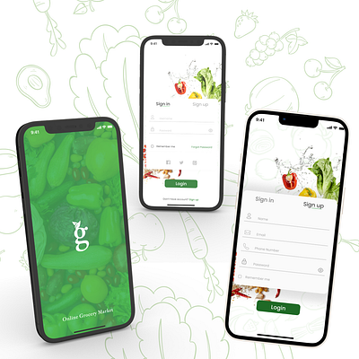 Food grocery delivery app app behance branding design dribbble dribbbleshot figma illustration instagram linkedin logo ui uiux ux